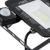 GloboStar® AURORA 61439 Επαγγελματικός Προβολέας LED 30W 3750lm 120° AC 220-240V με Ενσωματωμένο Ρυθμιζόμενο Αισθητήρα Κίνησης PIR - Αδιάβροχος IP67 - Μ16 x Π5 x Υ17.5cm - Μαύρο - Ψυχρό Λευκό 6000K - LUMILEDS Chips - TÜV Rheinland Certified - 3 Years W...