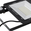 GloboStar® AURORA 61443 Επαγγελματικός Προβολέας LED 100W 12500lm 120° AC 220-240V με Ενσωματωμένο Ρυθμιζόμενο Αισθητήρα Κίνησης PIR - Αδιάβροχος IP67 - Μ25 x Π6.5 x Υ27.5cm - Μαύρο - Ψυχρό Λευκό 6000K - LUMILEDS Chips - TÜV Rheinland Certified - 3 Yea...