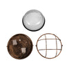 GloboStar® BOATLIGHT 61590 Vintage Industrial Φωτιστικό Τοίχου - Απλίκα - Καραβοχελώνα Εξωτερικού Χώρου Δίφωτο 2 x E27 AC220-240V Αδιάβροχο IP65 - Σώμα Αλουμινίου & Tempered Glass - Φ24 x Υ11cm - Αντικέ Μπρονζέ - Στρόγγυλο - 5 Years Warranty