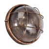 GloboStar® BOATLIGHT 61590 Vintage Industrial Φωτιστικό Τοίχου - Απλίκα - Καραβοχελώνα Εξωτερικού Χώρου Δίφωτο 2 x E27 AC220-240V Αδιάβροχο IP65 - Σώμα Αλουμινίου & Tempered Glass - Φ24 x Υ11cm - Αντικέ Μπρονζέ - Στρόγγυλο - 5 Years Warranty