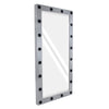 GloboStar® MAKEUP MIRROR-160x80-6 Μοντέρνος Καθρέπτης Μακιγιάζ με Πλαίσιο Φυσικού Ξύλου με Διακόπτη On/Off 20 x E27 AC220-240V - Μ80 x Π7 x Υ160cm - Γκρι Ανθρακί