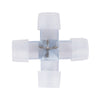 GloboStar® 70662 Σύνδεσμος Cross (+) για Μονόχρωμο Φωτοσωλήνα LED 360° Degree DC 230V 2 Pin Αδιάβροχος IP68