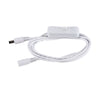 GloboStar® 70681 Καλώδιο Διακόπτης ON/OFF DC 12-24V 180cm από Jack Male 2.1x5.5mm σε Female 2.1x5.5mm Λευκό L185 x W1.9 x H1.5cm