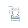 GloboStar® GLASSBOARD-PROFILE 70808-3M Προφίλ Αλουμινίου - Βάση & Ψύκτρα Ταινίας LED με Λευκό Γαλακτερό Κάλυμμα - Χρήση για Μοριακό Φωτισμό Γυαλιού Πάχους 8mm - Πατητό Κάλυμμα - Ασημί - 3 Μέτρα - Πακέτο 5 Τεμαχίων - Μ300 x Π1.1 x Υ1.7cm