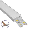 GloboStar® 70809-3M Επιφανειακό Προφίλ Αλουμινίου Ανοδιωμένο με Λευκό Οπάλ Κάλυμμα για 2 Σειρές Ταινίας LED Πατητό - Press On Πακέτο 5 Τεμάχια των 3 Μέτρων