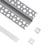 GloboStar® 70838-2M Χωνευτό για Γυψοσανίδα - Trimless Προφίλ Αλουμινίου Ανοδιωμένο με Λευκό Οπάλ Κάλυμμα για 1 Σειρά Ταινίας LED Πατητό - Press On Πακέτο 5 Τεμάχια των 2 Μέτρων