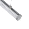 GloboStar® 70853-3M Κρεμαστό Προφίλ Αλουμινίου Ανοδιωμένο με Στρόγγυλο Λευκό Οπάλ Κάλυμμα για έως 2 Σειρές Ταινίας LED Πατητό - Press On 3 Μέτρα