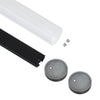 GloboStar® 70854-3M Κρεμαστό Προφίλ Αλουμινίου Μαύρο με Στρόγγυλο Λευκό Οπάλ Κάλυμμα για έως 2 Σειρές Ταινίας LED Πατητό - Press On 3 Μέτρα