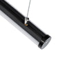 GloboStar® 70854-3M Κρεμαστό Προφίλ Αλουμινίου Μαύρο με Στρόγγυλο Λευκό Οπάλ Κάλυμμα για έως 2 Σειρές Ταινίας LED Πατητό - Press On 3 Μέτρα