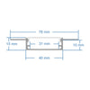GloboStar® PLASTERBOARD-PROFILE 70861-3M Προφίλ Αλουμινίου - Βάση & Ψύκτρα Ταινίας LED με Λευκό Γαλακτερό Κάλυμμα - Χωνευτή Χρήση σε Γυψοσανίδα - Trimless - Πατητό Κάλυμμα - Ασημί - 3 Μέτρα - Πακέτο 5 Τεμαχίων - Μ300 x Π7.8 x Υ1.4cm