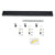 GloboStar® 77523 Ροζέτα Φωτιστικού Μαύρη Ορθογώνια με 3 Τρύπες Μ50 x Π5 x Υ2cm