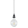 GloboStar® 77668 Μοντέρνο Κρεμαστό Φωτιστικό Whip Μονόφωτο 1 x E27 με Μαύρο Διακόπτη - Μαύρο Ντουί E27 - Μαύρη Ροδέλα για Καπέλο - Μαύρη Πρίζα και Άσπρο Μαύρο Υφασμάτινο Καλώδιο Φ5.8 x Υ140cm