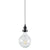GloboStar® 77668 Μοντέρνο Κρεμαστό Φωτιστικό Whip Μονόφωτο 1 x E27 με Μαύρο Διακόπτη - Μαύρο Ντουί E27 - Μαύρη Ροδέλα για Καπέλο - Μαύρη Πρίζα και Άσπρο Μαύρο Υφασμάτινο Καλώδιο Φ5.8 x Υ140cm