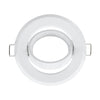 GloboStar® 77814 Χωνευτή Στρογγυλή Βάση για LED Spot GU10 - MR16 - GU5.3 Λευκή Κινούμενη σε 2 Άξονες Φ95mm