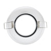 GloboStar® 77814 Χωνευτή Στρογγυλή Βάση για LED Spot GU10 - MR16 - GU5.3 Λευκή Κινούμενη σε 2 Άξονες Φ95mm