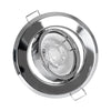 GloboStar® 77817 Χωνευτή Στρογγυλή Βάση για LED Spot GU10 - MR16 - GU5.3 Χρώμιο Κινούμενη σε 2 Άξονες Φ95mm
