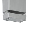 GloboStar® QUATRO 77894 Φωτιστικό Τοίχου - Απλίκα Αρχιτεκτονικού Φωτισμού Εσωτερικού/Εξωτερικού Χώρου Up or Down Μονόφωτο 1 x GU10 AC220-240V Αδιάβροχο IP65 - Σώμα Αλουμινίου & Tempered Glass - Μ11 x Π10 x Υ16.4cm - Ασημί - 5 Years Warranty