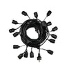 GloboStar® 78982 Καλωδιογιρλάντα PVC 5 Μέτρων με 15 Ντουί E27 με Πρίζα Schuko Επεκτεινόμενη Αδιάβροχη IP65
