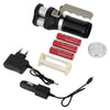 GloboStar® 79025 EXTREME Φορητός Επαναφορτιζόμενος Φακός LED CREE XHP50 30W 3000lm με 3 Modes & 3 x Μπαταρίες 18650 20400mAh Li-ion και με Φόρτιστή Αυτοκινήτου & Πρίζας Αδιάβροχος IP65 Ψυχρό Λευκό 6000K