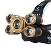 GloboStar® 79060 Φορητός Φακός Κεφαλής LED CREE 50W με Επαναφορτιζόμενη Μπαταρία 3600mAh & Καλώδιο Φόρτισης USB - Ψυχρό Λευκό 6000K - Μ8.5 x Π5.5 x Υ5cm