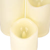 GloboStar® 79552 ΣΕΤ 3 Διακοσμητικών Realistic Κεριών με LED - Μπαταρίας & Ασύρματο Χειριστήριο IR Θερμό Λευκό 3000K Dimmable
