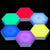 GloboStar® 79637 ΣΕΤ 6 Τεμ. Επιτοίχια Εξάγωνα Φωτιστικά LED 7.2W 720lm DC 5V Αφής Touch Switch Εναλλαγής Χρωμάτων με Καλώδιο Τροφοδοσίας USB και Ασύρματο Χειριστήριο IR Πολύχρωμα RGB Dimmable
