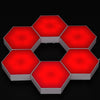 GloboStar® 79637 ΣΕΤ 6 Τεμ. Επιτοίχια Εξάγωνα Φωτιστικά LED 7.2W 720lm DC 5V Αφής Touch Switch Εναλλαγής Χρωμάτων με Καλώδιο Τροφοδοσίας USB και Ασύρματο Χειριστήριο IR Πολύχρωμα RGB Dimmable
