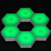 GloboStar® 79637 ΣΕΤ 6 Τεμ. Επιτοίχια Εξάγωνα Φωτιστικά LED 7.2W 720lm DC 5V Αφής Touch Switch Εναλλαγής Χρωμάτων με Καλώδιο Τροφοδοσίας USB και Ασύρματο Χειριστήριο IR Πολύχρωμα RGB Dimmable