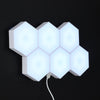 GloboStar® 79637 ΣΕΤ 6 Τεμ. Επιτοίχια Εξάγωνα Φωτιστικά LED 7.2W 720lm DC 5V Αφής Touch Switch Εναλλαγής Χρωμάτων με Καλώδιο Τροφοδοσίας USB και Ασύρματο Χειριστήριο IR Πολύχρωμα RGB Dimmable