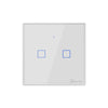 GloboStar® 80131  SONOFF T2EU2C-RF - 433MHz Wireless Smart Wall Touch Button Switch AC 100-240V Max 4A (2A/Way) 2 Way - RF Series
