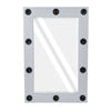 GloboStar® MAKEUP MIRROR-60x90-3 Μοντέρνος Καθρέπτης Μακιγιάζ με Πλαίσιο Φυσικού Ξύλου με Διακόπτη On/Off 10 x E27 AC220-240V - Μ60 x Π7 x Υ90cm - Γκρι Τσιμέντου