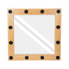 GloboStar® MAKEUP MIRROR-80x80-1 Μοντέρνος Καθρέπτης Μακιγιάζ με Πλαίσιο Φυσικού Ξύλου με Διακόπτη On/Off 12 x E27 AC220-240V - Μ80 x Π7 x Υ80cm - Μπεζ Δρυς