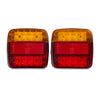 GloboStar® 79930 Ζευγάρι Universal Φανάρια για Τρέιλερ LED - DC 12V - Κόκκινο - Πορτοκαλί - Λευκό - Αδιάβροχα IP66 - Μ10.3 x Π10.3 x Υ3cm - 1 Χρόνο Εγγύηση