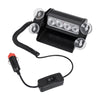 GloboStar® 85105 PRO Series Μπάρα Σήμανσης με Βεντούζες Στήριξης για Παρμπρίζ Οχήματος Αστυνομίας για Αυτοκίνητα & Φορτηγά 9 Προγραμμάτων Φωτισμού STROBE LED SMD 4W DC 10-30V IP20 Μπλε & Κόκκινο