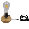 GloboStar® NOX DARK NICKEL 91049 Μοντέρνο Επιτραπέζιο Φωτιστικό Γραφείου Κομοδίνου Μονόφωτο με Ντουί E27 Σκούρο Νίκελ και Διακόπτη ON/OFF Δρύινο Φ4 x Υ9cm