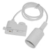 Μονοφασικός Connector 2 Καλωδίων με 1 Μέτρο Υφασμάτινο Καλώδιο και Ντουί E27 για Λευκή Ράγα Οροφής GloboStar 93126