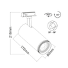 BLACK LED COB TRACK LUMINAIRE AIMY 30W 4000K 2WIRES 25-50° 3100LM 230V Ra80