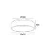 ^ΟΡΟΦΗΣ Φ/Σ LED 34W 3000K 1700LM ΛΕΥΚΟ ΜΕΤΑΛΛΙΚΟ D45XH14CM APOLLO
