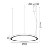 ^ΚΡΕΜΑΣΤΟ Φ/Σ LED 54W 3000K 4000LM HARMONY ΛΕΥΚΟ ΑΛΟΥΜΙΝΙΟ IP20 D60XH120CM