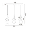 ^ΚΡΕΜΑΣΤΟ Φ/Σ 3ΧΕ14 FLORESTA ΞΥΛΟ+ΛΕΥΚΟ ΓΥΑΛΙ 80X15XH180CM