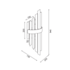 ^ΕΠΙΤΟΙΧΟ Φ/Σ 2XE14 ΚΡΥΣΤΑΛΛΟ + ΧΡΥΣΟ ΜΕΤ/ΚΟ 22X13X54CM EMPIRE