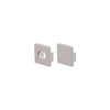 SET OF GREY PLASTIC END CAPS FOR P121, P122, P123 1PC WITH HOLE & 1PC WITHOUT HOLE