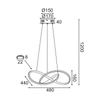 ^ΚΡΕΜΑΣΤΟ Φ/Σ LED 48W 3000K 2880LM ΜΑΥΡΟ ΑΛΟΥΜΙΝΙΟ 48Χ44XΗ120CM GORDIUS