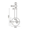 ^ΚΡΕΜΑΣΤΟ Φ/Σ LED2835 12W ΧΡΥΣΟ ΑΛΟΥΜΙΝΙΟ 3000Κ 1080LM D53XH173CM IONIAN