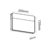 ^LED SMD WALL LUMINAIRE 13W 650LM 120° 230V AC 3.000K DARK GREY CRI80 IP65 30.000HRS