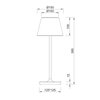 ^LED SMD TABLE BATTERY LUMINAIRE 2W 170LM  3.000K DARK GREY 360°  CRI80 IP54