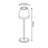 ^LED SMD TABLE BATTERY LUMINAIRE 2W 150LM 38° 3.000K DARK GREY CRI80 IP54