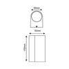 ^GU10 WALL LUMINAIRE 230V AC DARK GREY IP65 MAX.2X35W