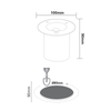 ^LED ROUND COB INGROUND SPOT LUMINAIRE 7W 450LM 3000K 45° 230V AC IP67 RA80 30000hrs
