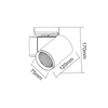 GREY LED TRACK LUMINAIRE 20W 3000K 1-PHASE 34° 2000LM 230V AC Ra80